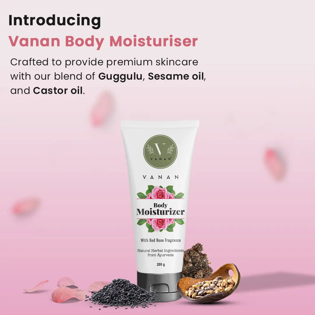 Vanan Red Rose Moisturiser | Hydrating Rose Moisturiser for Glowing Skin -200g