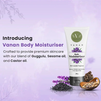 Vanan Lavender Moisturiser 200g | Body Moisturiser for Dry & Sensitive Skin