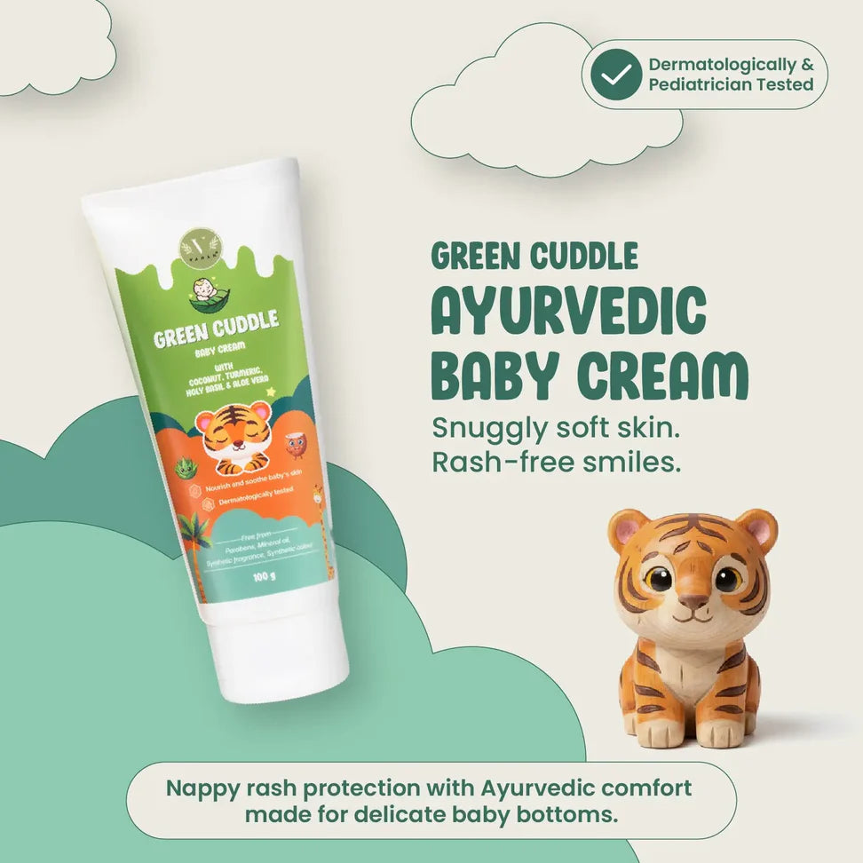 Green Cuddle Baby Rash Cream | Gentle Care for Delicate Skin -100g