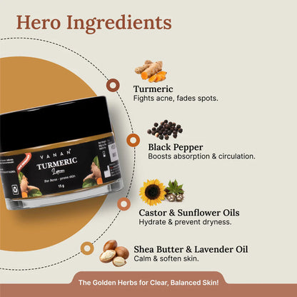 Vanan Turmeric Lepam - 15g | Ayurvedic Turmeric Face Cream for Radiant-Looking Skin