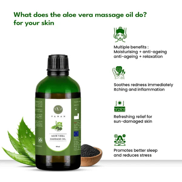 Aloe Vera Massage Oil | Natural Body Oil for Soothing Massage