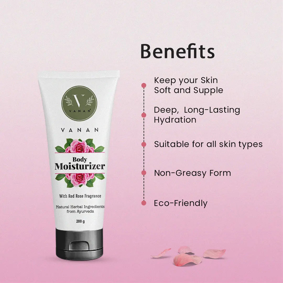 Vanan Red Rose Moisturiser | Hydrating Rose Moisturiser for Glowing Skin -200g