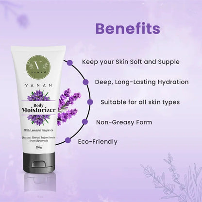 Vanan Lavender Moisturiser 200g | Body Moisturiser for Dry & Sensitive Skin