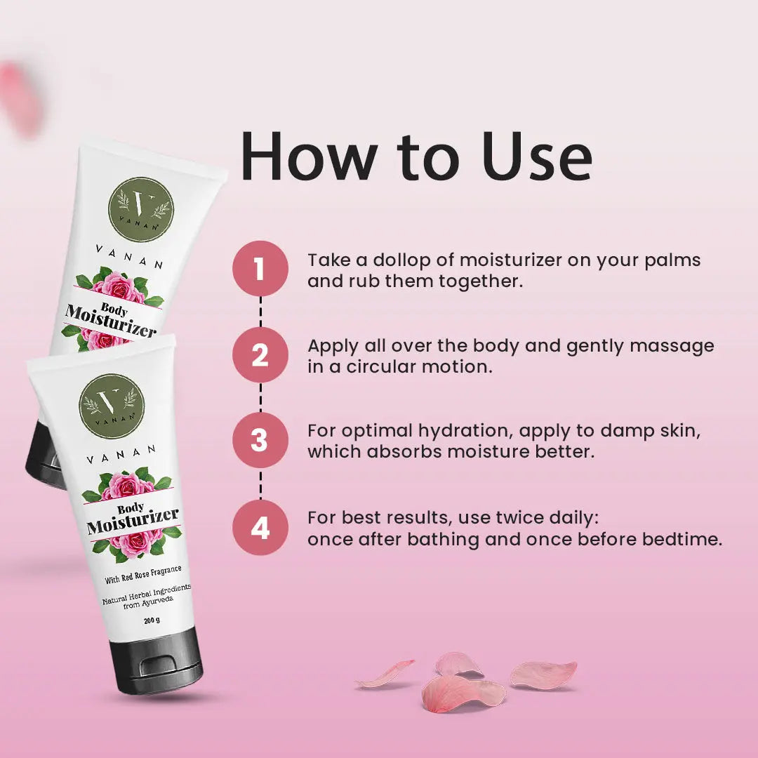 Vanan Red Rose Moisturiser | Hydrating Rose Moisturiser for Glowing Skin -200g
