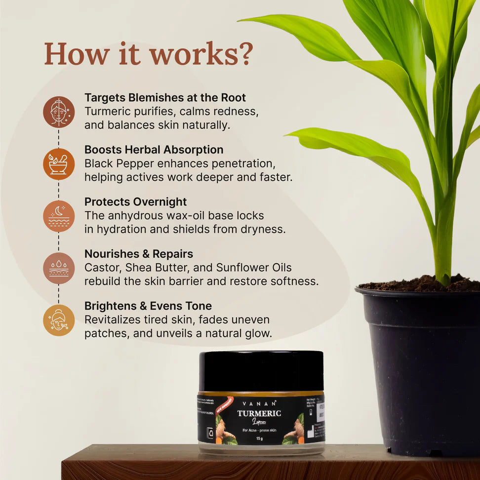 Vanan Turmeric Lepam - 15g | Ayurvedic Turmeric Face Cream for Radiant-Looking Skin