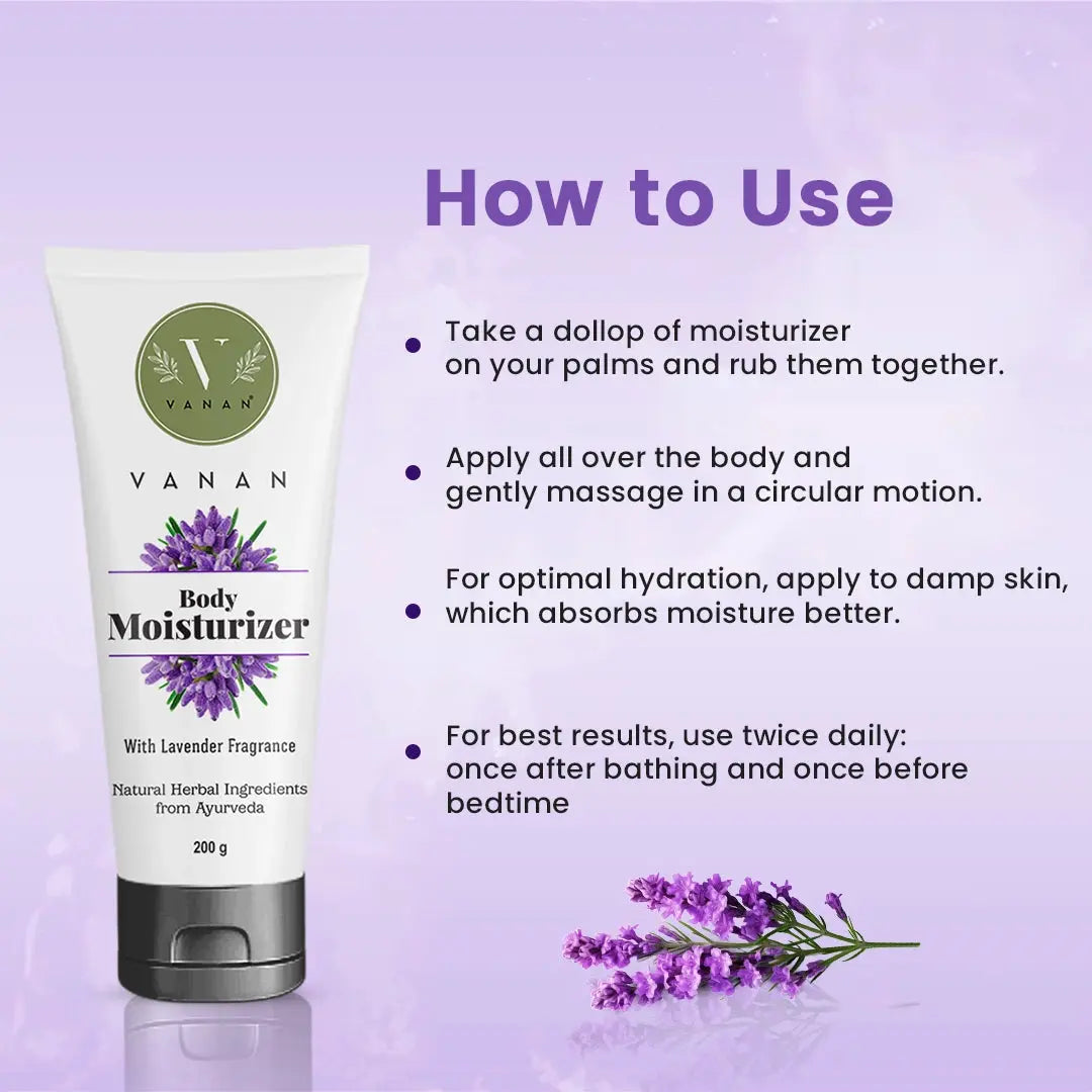 Vanan Lavender Moisturiser 200g | Body Moisturiser for Dry & Sensitive Skin