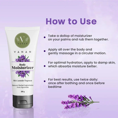 Vanan Lavender Moisturiser 200g | Body Moisturiser for Dry & Sensitive Skin