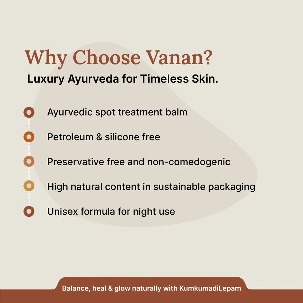 Vanan Kumkumadi Lepam -15g | Ayurvedic Brightening Cream for Pigmentation & Dark Spots