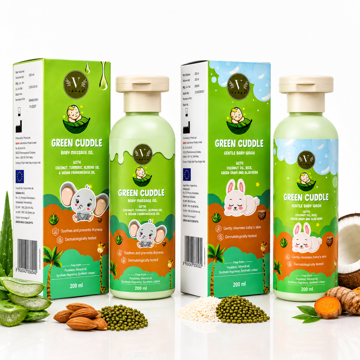 Vanan Baby Care Combo | Infant Body Wash & Coconut Massage Oil