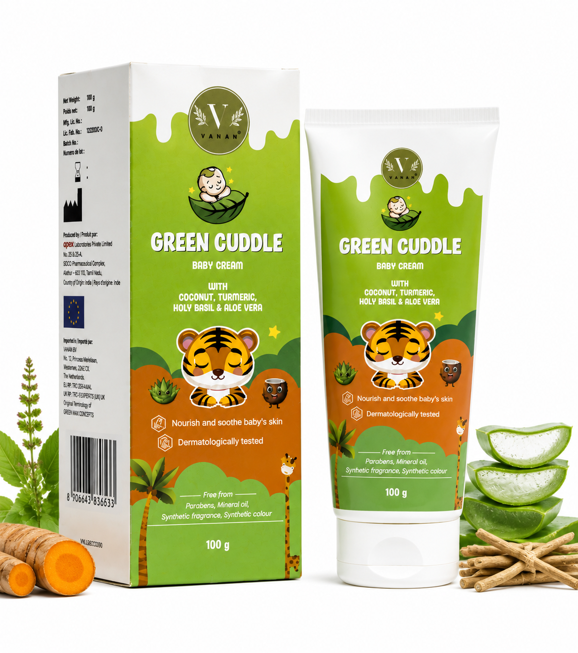 Green Cuddle Baby Rash Cream | Gentle Care for Delicate Skin -100g