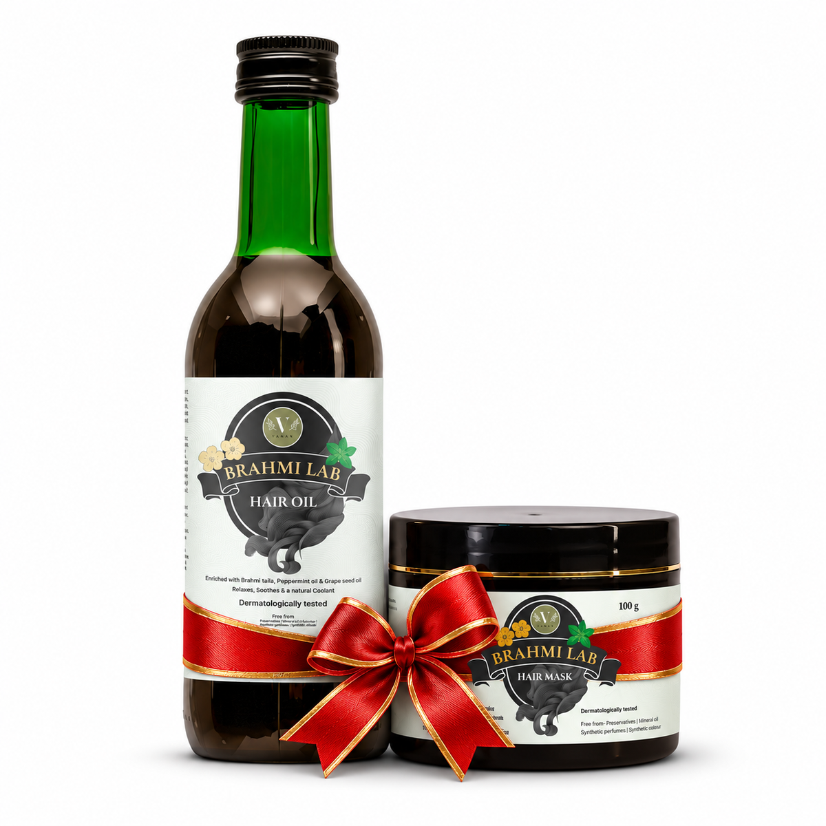 Vanan Brahmi Lab Hair Oil & Mask Combo | Ayurvedic Hair Care for Dry & Frizzy Hair
