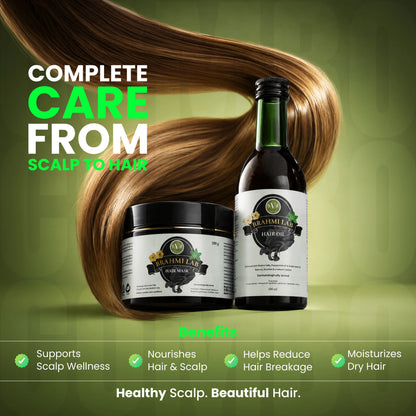 Vanan Brahmi Lab Hair Oil & Mask Combo | Ayurvedic Hair Care for Dry & Frizzy Hair