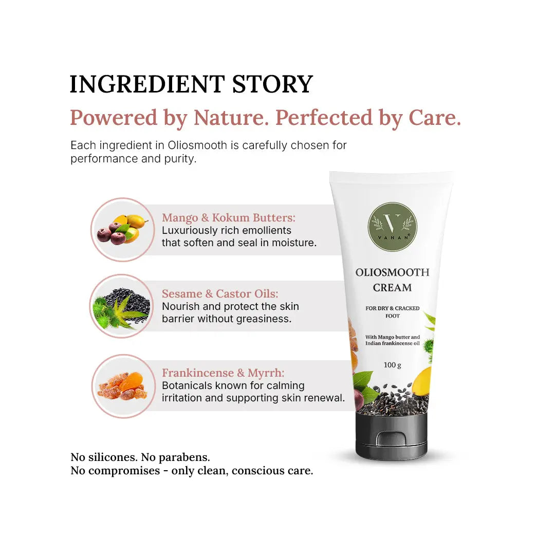 Vanan Oliosmooth Foot Cream | Cracked Heel Repair Cream for Dry Feet -100g
