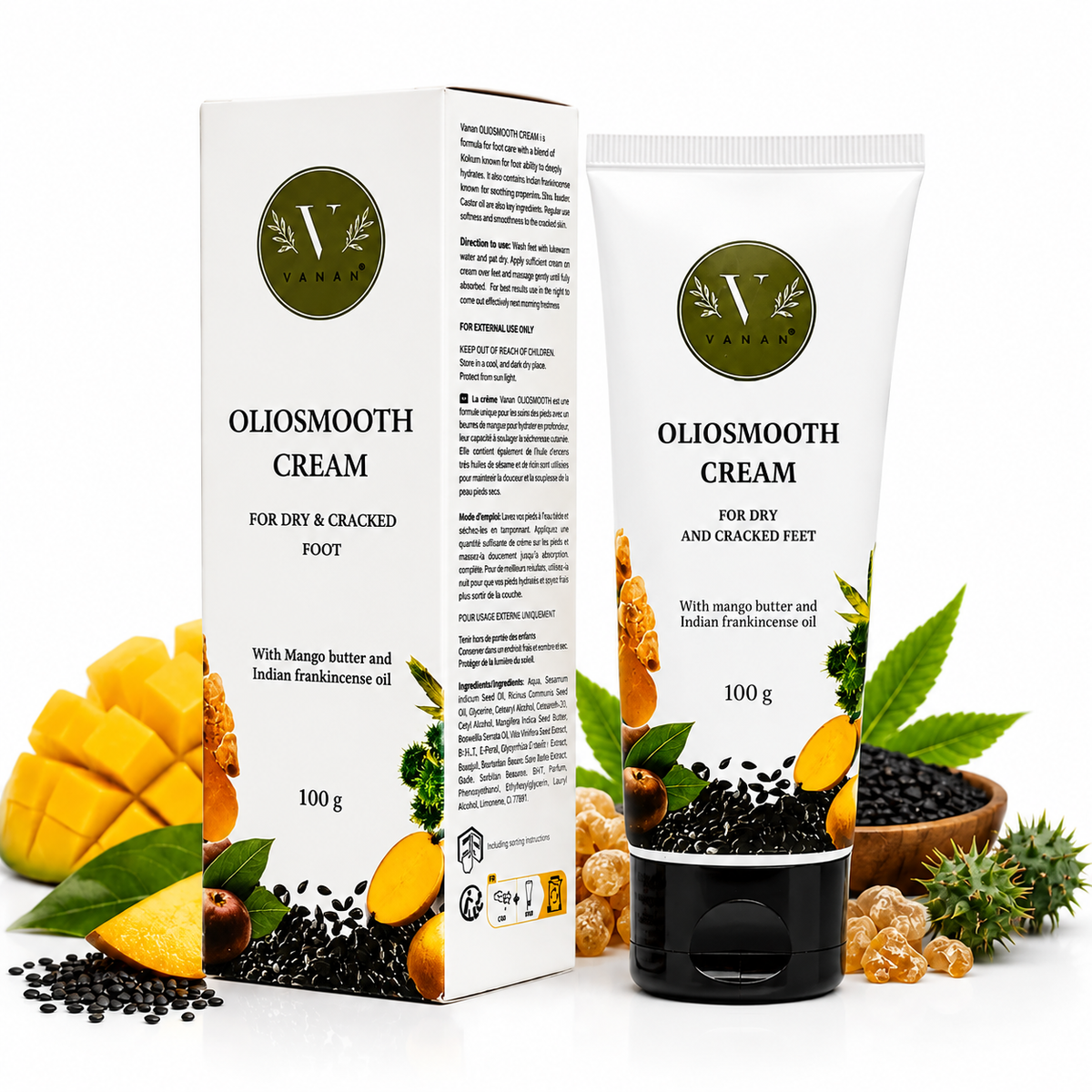 Vanan Oliosmooth Foot Cream | Cracked Heel Repair Cream for Dry Feet -100g