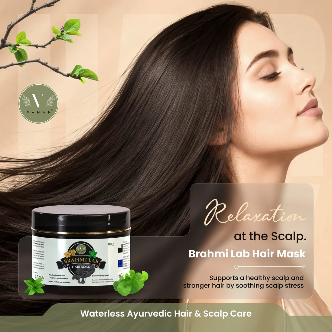 Vanan Brahmi Lab Hair Mask | Ayurvedic Hair Mask for Dry & Damaged Hair - 100g