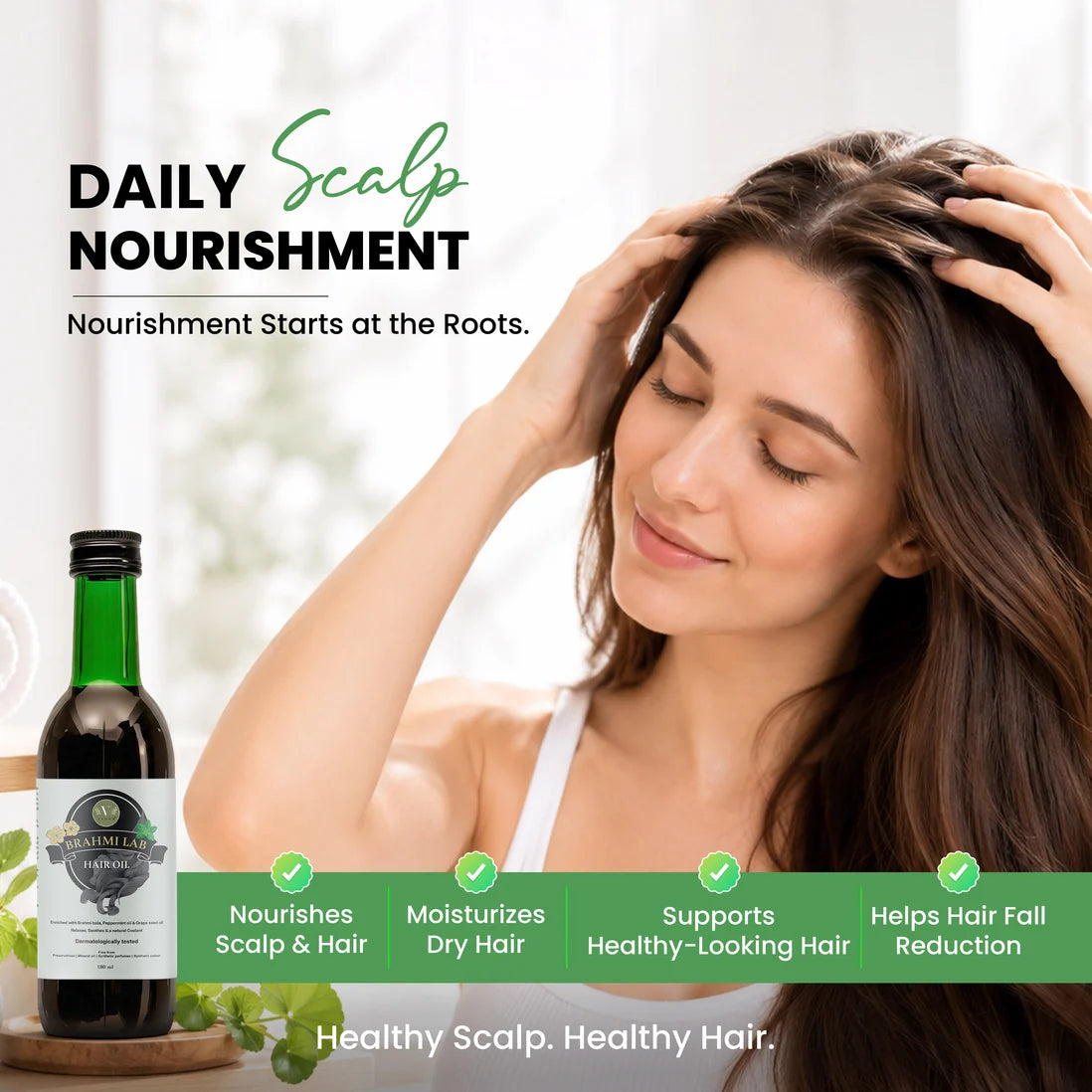 Brahmi Lab Hair Oil | Nourishing Hair Oil for Dry Hair & Scalp -180ml