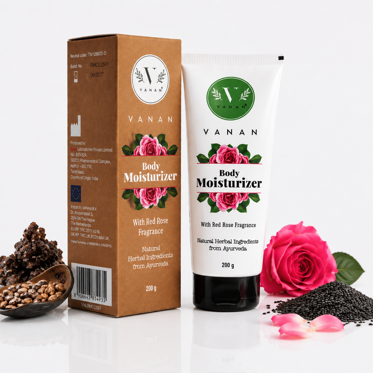 Vanan Red Rose Moisturiser | Hydrating Rose Moisturiser for Glowing Skin -200g